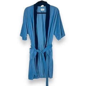 Vintage McDonald's Mens Robe Made in the USA Blue Retro‎ 70s 80s Pajamas Sleep